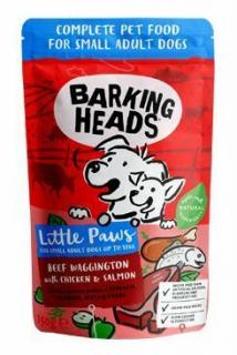 BARKING HEADS Litt.Paws Beef+Chick+Salm kapsička 150g