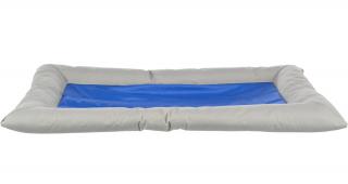 Chladící obdelníkový pelech Cool Dreamer s okrajem šedo/modrý 75x50cm