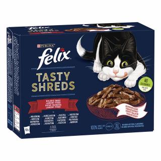 Felix Tasty Shreds - hovězí,kuře,kachna,krůta ve vl. šťávě (12x80g)