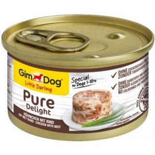 Gimdog Pure delight konz. kuře s hovězím 85g