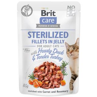 Kapsička BRIT Care Cat Pouch STERILIZED - Hearty Duck & Tender Turkey in Jelly 85g