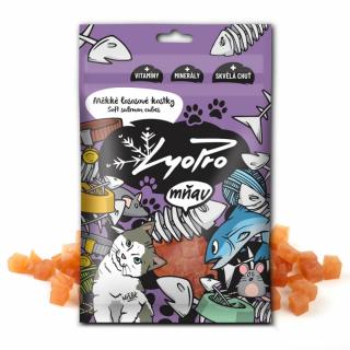 LyoPro mňau - měkké lososové kostky 70g sušené mrazem