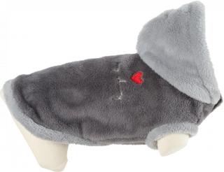 Obleček s kapucí pro psy TEDDY šedý 30 cm