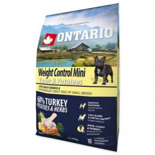 ONTARIO Dog Mini Weight Control Turkey & Potatoes 2,25kg