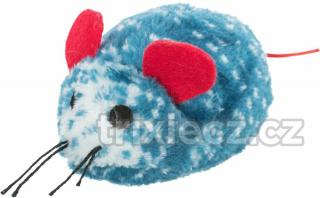 Vánoční plyšová figurka modrá myš, hvězda, perníček, 8-10cm