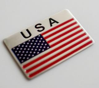Americká vlajka / Znak USA - 3D Chromová samolepka na auto