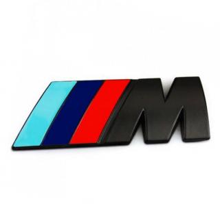 BMW M - 3D Chromová samolepka na auto - Logo / Znak Barva: Černá