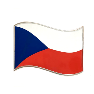 Česká vlajka - 3D Chromová samolepka na auto