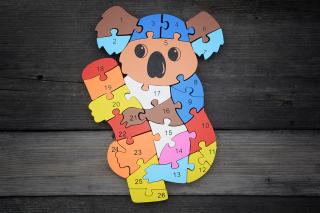 Dřevěné puzzle - vzdělávací Puzzle: Koala