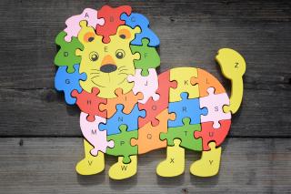 Dřevěné puzzle - vzdělávací Puzzle: Lev