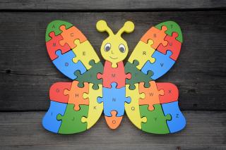 Dřevěné puzzle - vzdělávací Puzzle: Motýl
