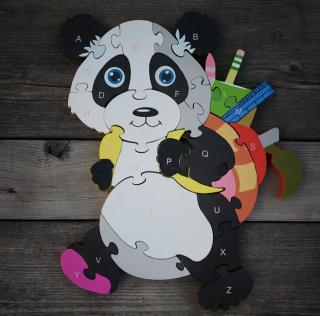 Dřevěné puzzle - vzdělávací Puzzle: Panda