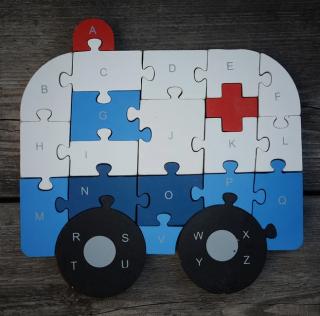 Dřevěné puzzle - vzdělávací Puzzle: Záchranka