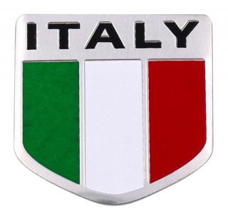 Italská vlajka / znak - 3D Chromová samolepka na auto