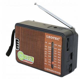 Přenosné bezdrátové rádio Leotec LT-607B FM,AM - imitace dřeva