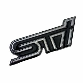 Subaru STI - 3D Chromová samolepka na auto - Logo / Znak Barva: Černá