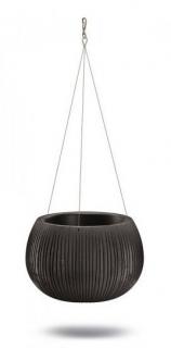 Plastové závěsné květináče Beton Bowl černý Ø 23,8 cm