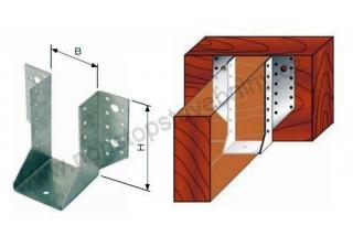 Trámový nosník otevřený vnější 70 x 125 mm W-JH vzpěra