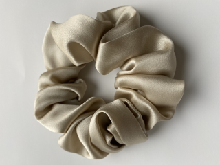 Champagne silk scrunchie