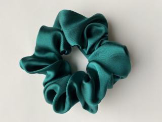 Emerald silk scrunchie