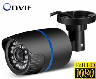 1080P FullHD 2.0Mpx Bezpečnostní Venkovní IP kamera RJ-45 ONVIF černá (Kompaktní venkovní IP kamera s nočním viděním a vysokým rozlišením FullHD 1080P)