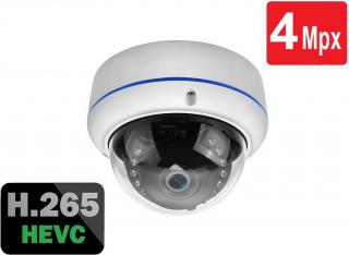 4.0Mpx H.265 DOME Bezpečnostní venkovní kovová IP kamera RJ-45 ONVIF AUDIO (Odolná kovová venkovní IP kamera typu DOME s výkonným nočním viděním a ultra vysokým rozlišením 4.0Mpx s podporou moderního kodeku H.265)