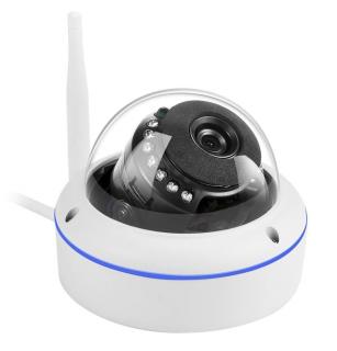 5.0MPx H.265 Wi-Fi Venkovní IP kamera DOME ONVIF slot na SD kartu AUDIO (Bezdrátová Wi-Fi odolná kovová venkovní IP kamera typu DOME s výkonným nočním viděním, ultra vysokým rozlišením 5.0MPx a slotem na MicroSD paměťové karty pro nahrávání záznamu včetně