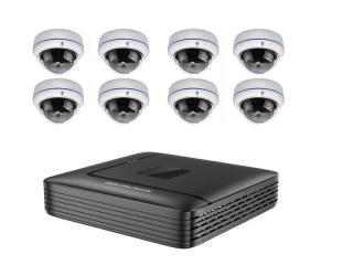 PROFI Digitální Venkovní SET 8 DOME IP kamer H.265 FullHD 1080P se záznamem 1TB Aktivní PoE 802.3af (Kompletní kamerový set 8 bezpečnostních venkovních H.265 DOME IP kamer s plným FullHD 1080P rozlišením a aktivním PoE napájením, včetně 1TB pevného disku.