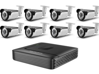 PROFI Digitální Venkovní SET 8 IP kamer H.265 FullHD 1080P se záznamem 1TB Aktivní PoE 802.3af (Kompletní kamerový set 8 bezpečnostních venkovních H.265 IP kamer s plným FullHD 1080P rozlišením a aktivním PoE napájením, včetně 1TB pevného disku.)