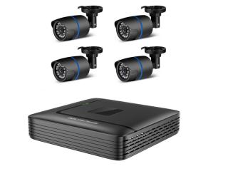 PROFI FullHD 1080P PoE 802.af Digitální Venkovní IP kamerový set se záznamem 320GB (Kompletní Profi kamerový set 4 bezpečnostních venkovních IP kamer s vysokým rozlišením FullHD 1080P s integrovaným LAN switchem s aktivním PoE napájením 802.3af)