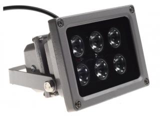Výkonný venkovní IR infračervený LED reflektor 20W pro IP kamery (Přídavný venkovní infračervený LED reflektor pro výrazné zlepšení nočního vidění.)