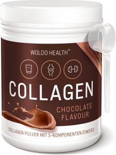 Čokoládový kolagen s vitamíny C, D, B6, vápník a hořčík bez přídavku cukru 500g WoldoHealth®