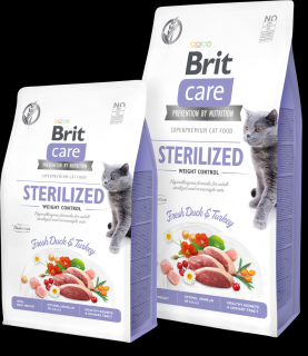 Brit Care Cat Grain Free Sterilized and Weight Control  2 kg expirace: 15. 1. 2024 0,4 kg