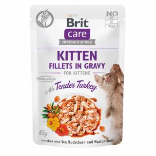 Brit Care Cat kapsička Fillets Gravy Kitten Tender Turkey 85g