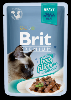 Brit premium cat kapsička filety s hovězím ve šťávě - 85g