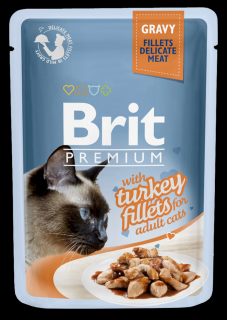 Brit premium cat kapsička filety s krocanem ve šťávě -  85g