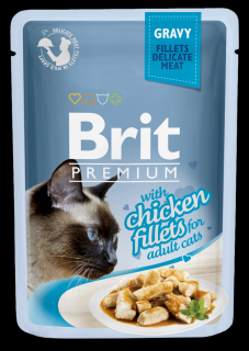Brit premium cat kapsička filety s kuřecím ve šťávě -  85g