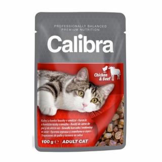 Calibra cat kapsička kuřecí a hovězí kousky v omáčce - 100g