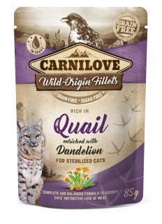 Carnilove Cat Sterilised Pouch Rich in Quail with Dandelion 85 g