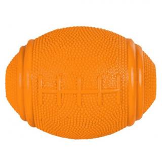 Gumový míč na pamlsky ve tvaru rugby míče (8 cm)