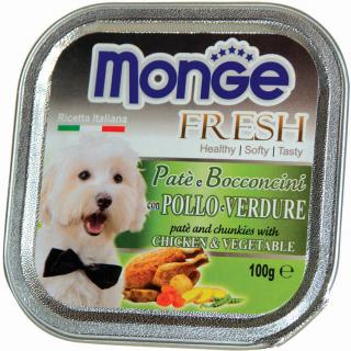Monge Fresh - paštika a kousky s kuřetem a zeleninou - 100 g