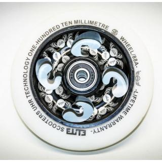 Elite Scooters UHR Sig 110 mm Wheel, Black Laser Etched / White