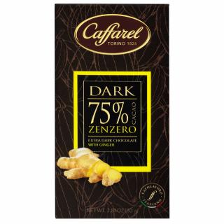 Caffarel hořká čokoláda se zázvorem 75% 80g