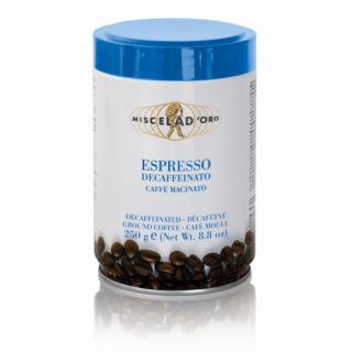 Miscela D´Oro mletá káva v plechové dóze Espresso bez kofeinu 250g