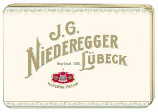 Niederegger marcipánové pralinky v plechové dóze Nostalgie 298g