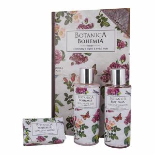Botanica sada gel 200ml, šampon 200ml a mýdlo 100g – růže a lázeň 200 ml (Luxusní kosmetická sada pro ženu)