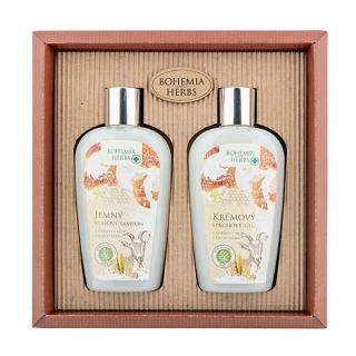 Dárkové balení - sprchový gel + vlasový šampon - s kozím mlékem