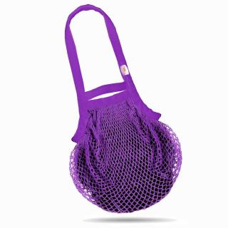 Síťová taška BAVLNĚNÁ s pružným vnitřkem fialová/černá výplň