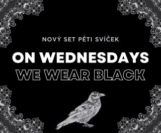 Set svíček: On Wednesdays We Wear Black  Pět nových svíček
