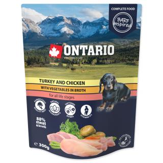 apsička ONTARIO Dog Turkey and Chicken with Vegetable in Broth 300g